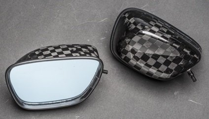A-TECH エーテック 専用ミラーセット タイプ1 Ninja ZX-10R KAWASAKI カワサキ ミラー ハンドル ミラーシャフト素材：カーボン / ミラーヘッド素材：KDC 開繊ドライカーボン