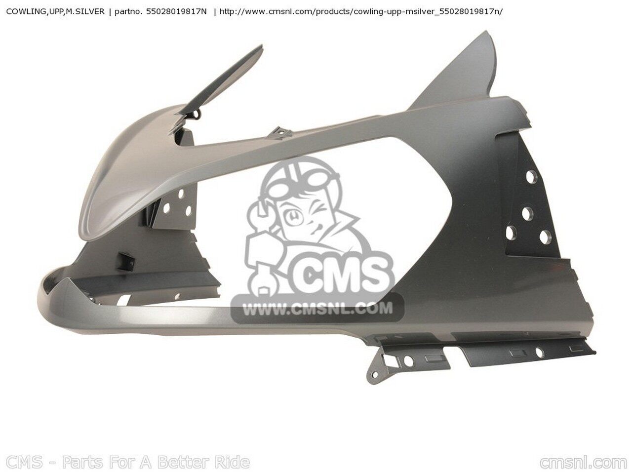 ウェビック 楽天市場店のCMS シーエムエス COWLING，UPP，M.SILVER ZG1400A8F CONCOURS 14 USA / ABS ZG1400B8F KAWASAKI カワサキ アッパーカウル・フロントカウル カウル関連 外装｜アングル3