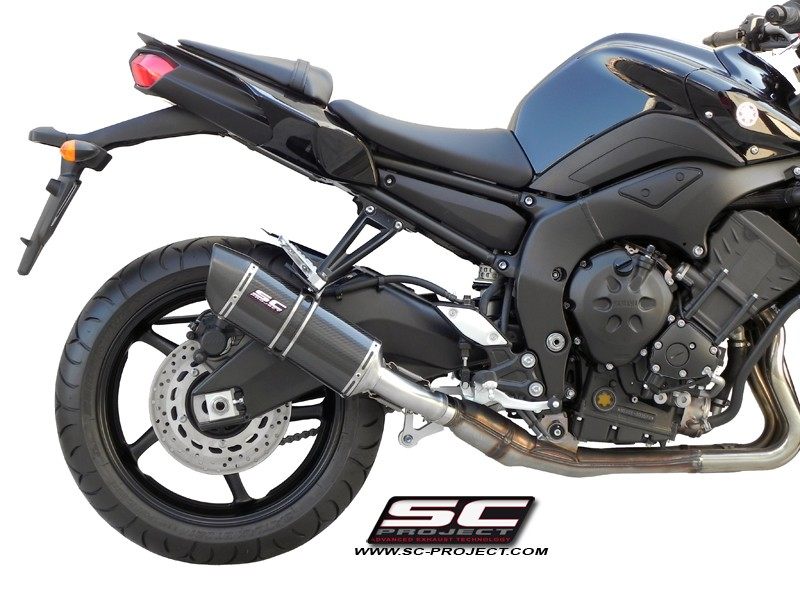 SC-PROJECT SCプロジェクト オーバル スリップオンサイレンサー FZ-8 FAZER 8 YAMAHA ヤマハ スリップオンマフラー マフラー サイレンサータイプ：カーボンサイレンサー (カーボン製テイルエンドカバー付き)