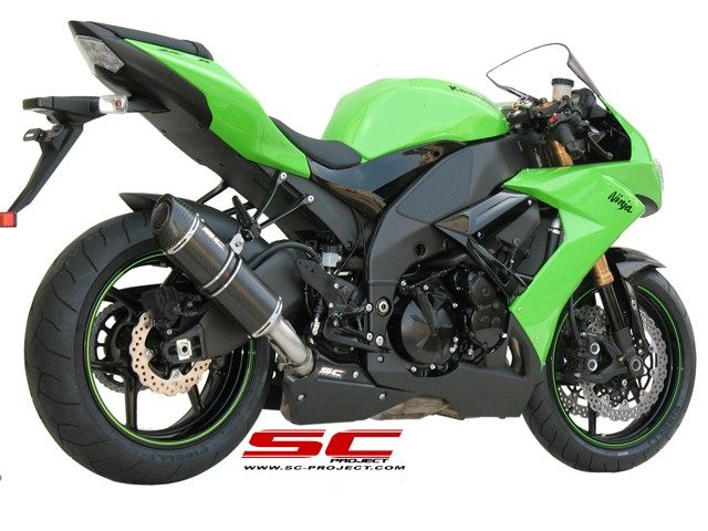 SC-PROJECT SCプロジェクト オーバル スリップオンサイレンサー ZX-10R KAWASAKI カワサキ スリップオンマフラー マフラー サイレンサータイプ：チタンサイレンサー (カーボン製テイルエンドカバー付き)
