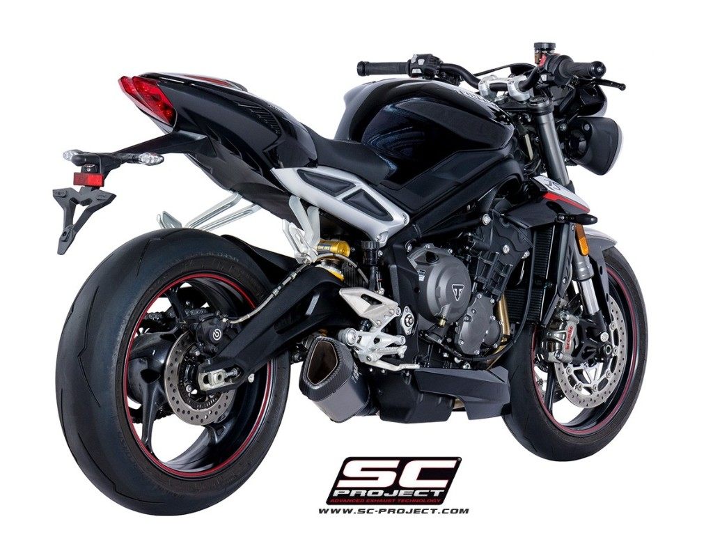 SC-PROJECT SCプロジェクト SC1-Rスリップオンサイレンサー (ユーロ4対応) STREET TRIPLE R RS S TRIUMPH トライアンフ スリップオンマフラー マフラー サイレンサー材質：チタン (マットブラック塗装)