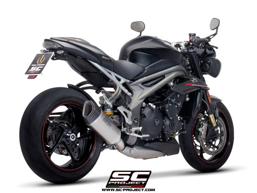 SC-PROJECT SCプロジェクト SC1-Rスリップオンサイレンサー SPEED TRIPLE 1050 RS S TRIUMPH トライアンフ スリップオンマフラー マフラー サイレンサー素材：チタン製(カーボン製テイルエンドカバー付き)