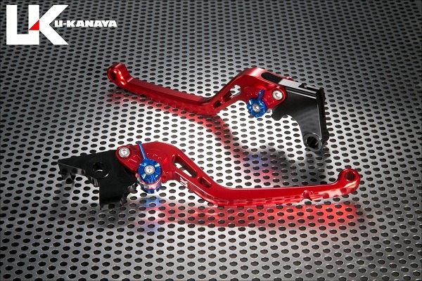 U-KANAYA ユーカナヤ スタンダードタイプ アルミビレットレバーセット MT-09 SP YAMAHA ヤマハ ブレーキ・クラッチレバーセット ハンドル周辺パーツ ハンドル レバーカラー：レッド / アジャスターカラー：オレンジ / レバータイプ：ロング(レバー部全長：約173mm)