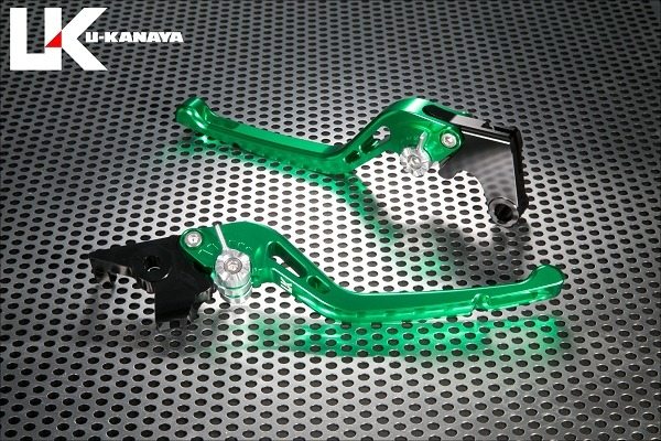U-KANAYA ユーカナヤ GPタイプ アルミビレットレバーセット MT-09 SP YAMAHA ヤマハ ブレーキ・クラッチレバーセット ハンドル周辺パーツ ハンドル レバーカラー：グリーン / アジャスターカラー：グリーン / レバータイプ：ロング(レバー部全長：約173mm)
