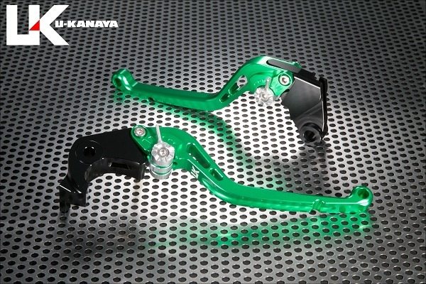 U-KANAYA ユーカナヤ スタンダードタイプ アルミビレットレバーセット テネレ700 YAMAHA ヤマハ ブレーキ・クラッチレバーセット ハンドル周辺パーツ ハンドル レバーカラー：グリーン / アジャスターカラー：グリーン / レバータイプ：ロング(レバー部全長：約173mm)(2)