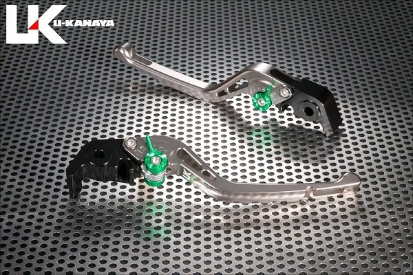 U-KANAYA ユーカナヤ GPタイプ アルミビレットレバーセット KATANA SUZUKI スズキ ブレーキ・クラッチレバーセット ハンドル周辺パーツ ハンドル レバーカラー：チタンカラー / アジャスターカラー：ゴールド / レバータイプ：ロング(レバー部全長：約173mm)