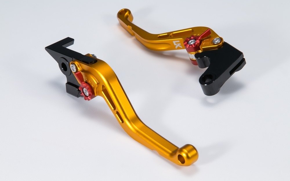 U-KANAYA ユーカナヤ スタンダードタイプ アルミビレットレバーセット TRIDENT660 トライデント TRIUMPH トライアンフ ブレーキ・クラッチレバーセット ハンドル周辺パーツ ハンドル レバーカラー：マットゴールド / アジャスターカラー：マットグリーン