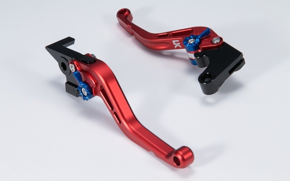 U-KANAYA ユーカナヤ スタンダードタイプ アルミビレットレバーセット TRIDENT660 トライデント TRIUMPH トライアンフ ブレーキ・クラッチレバーセット ハンドル周辺パーツ ハンドル レバーカラー：マットレッド / アジャスターカラー：マットグリーン