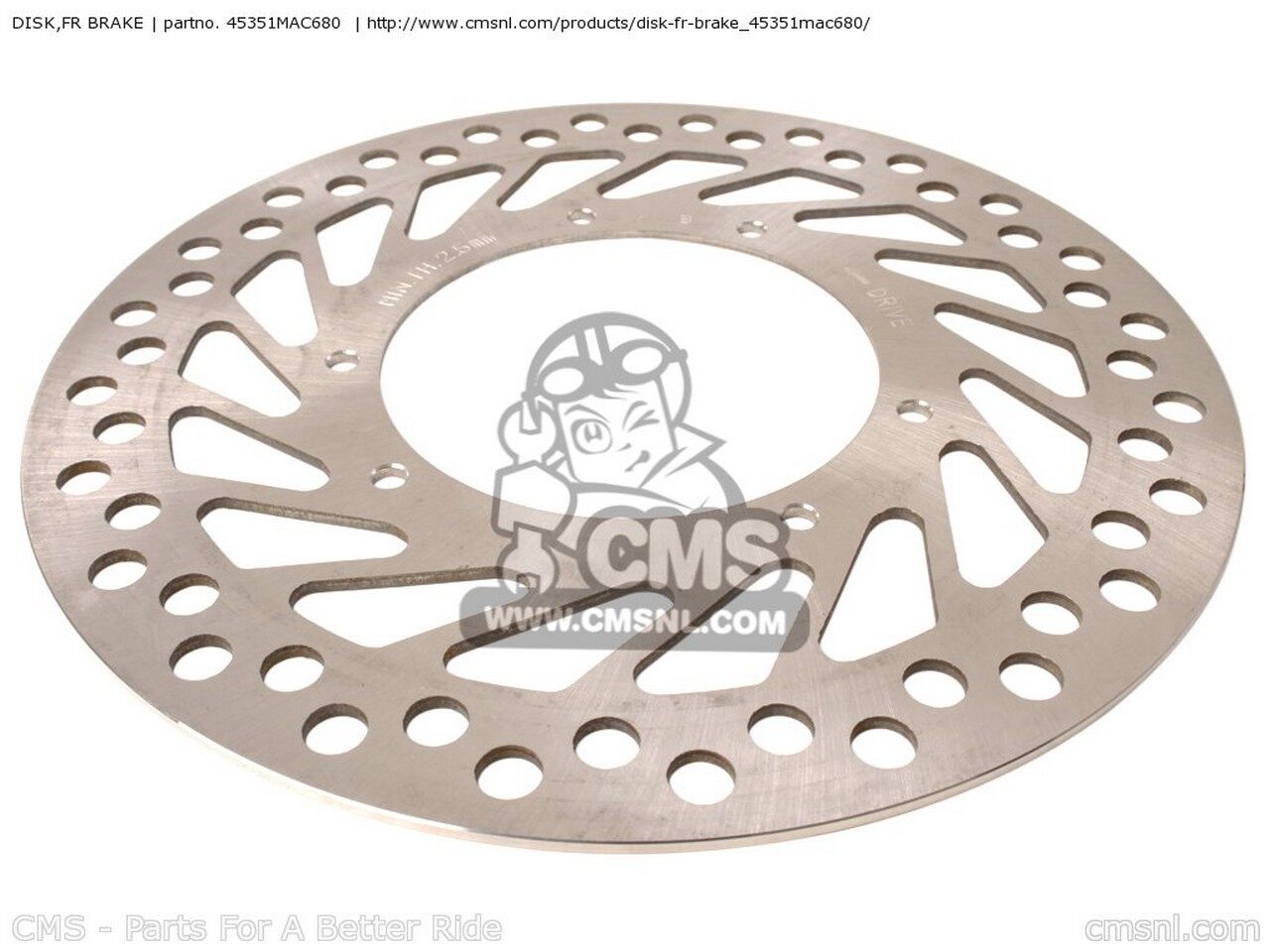 CMS シーエムエス (45351-KZ4-J30) DISK，FR BRAKE CR125R Y AUSTRALIA CANADA / CMF EUROPEAN DIRECT SALES NETHERLANDSCMF USA CR250R ELSINORE 2000 CR500R 2001 1 HONDA ホンダ ブレーキディスクローター ブレーキ