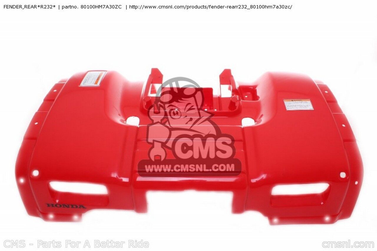 CMS シーエムエス FENDER，REAR*R232* TRX400FW 2000 Y USA FOURTRAX AUSTRALIA / HOR CANADA EXCEPT CALIFORNIA 2001 1 2002 2 TRX450ES KPH REF MPH FOREMAN ES TRX450FE 2003 3 2004 4 TRX450FM TRX450S HONDA ホンダ リアフェンダー フェンダー関連 外装