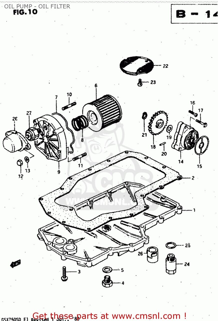 CMS シーエムエス (11511-45401) PAN，OIL GS750A 1983 D USA E03 GS750T 1982 Z SUZUKI スズキ オイル..