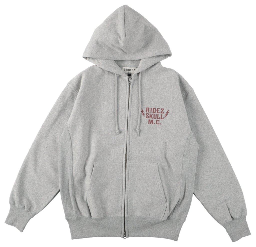 RIDEZ ライズ SKULL MC ZIP PARKA 12oz スカル ジップパーカー カジュアルパーカー・フーディー・スウェット アパレル