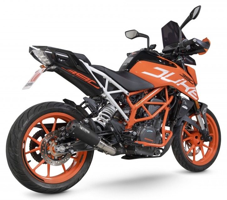 SCORPION スコーピオン レッドパワー スリップオンマフラー Duke 390 KTM マフラー タイプ：Black Ceramic Coated Sleeve／重量：1.75kg