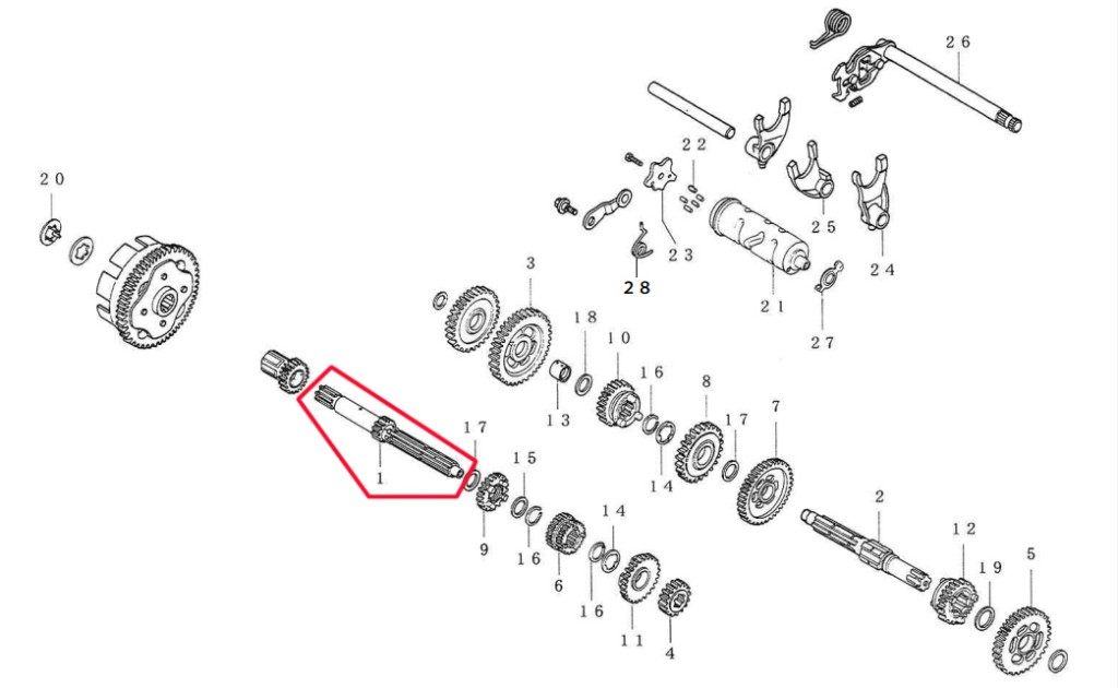 SP武川 SPタケガワ 【補修部品】 メインシャフト (14T) その他カムシャフトオプション・補修部品 エンジンパーツ エンジン