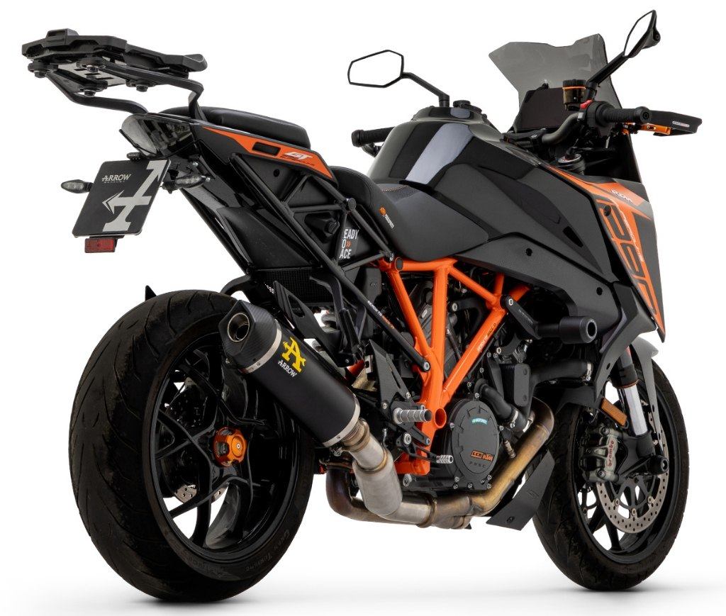 ARROW アロー RACE-TECH スリップオンマフラー 1290 SUPERDUKE GT KTM マフラー サイレンサー材質：アルミニウムダーク