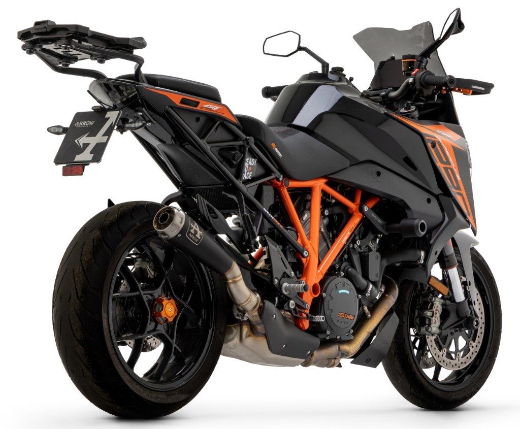ARROW アロー PRO-RACE スリップオンマフラー 1290 SUPERDUKE GT KTM マフラー サイレンサー材質：ステンレスダーク
