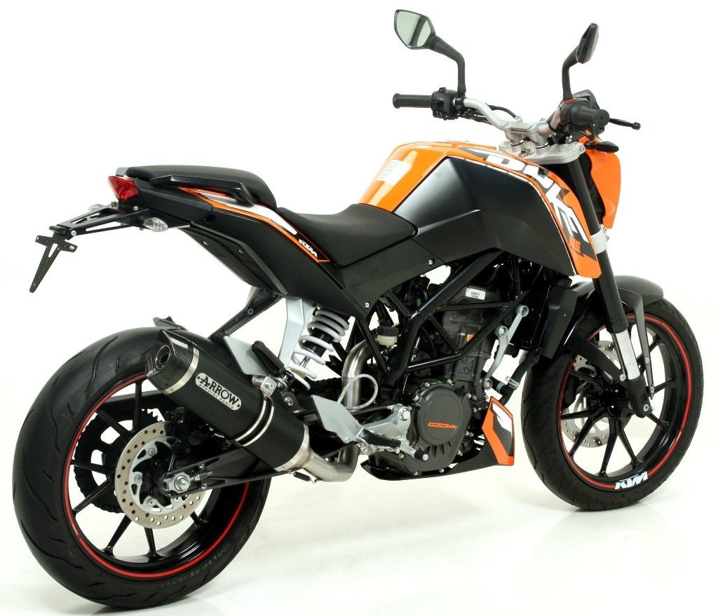 ARROW アロー THUNDER スリップオンマフラー DUKE 125 200 KTM マフラー サイレンサー材質：アルミニウムダーク