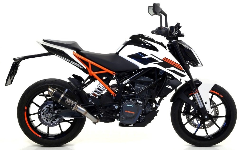 ARROW アロー GP2 スリップオンマフラー DUKE 125 390 KTM マフラー サイレンサー材質：ステンレスダーク