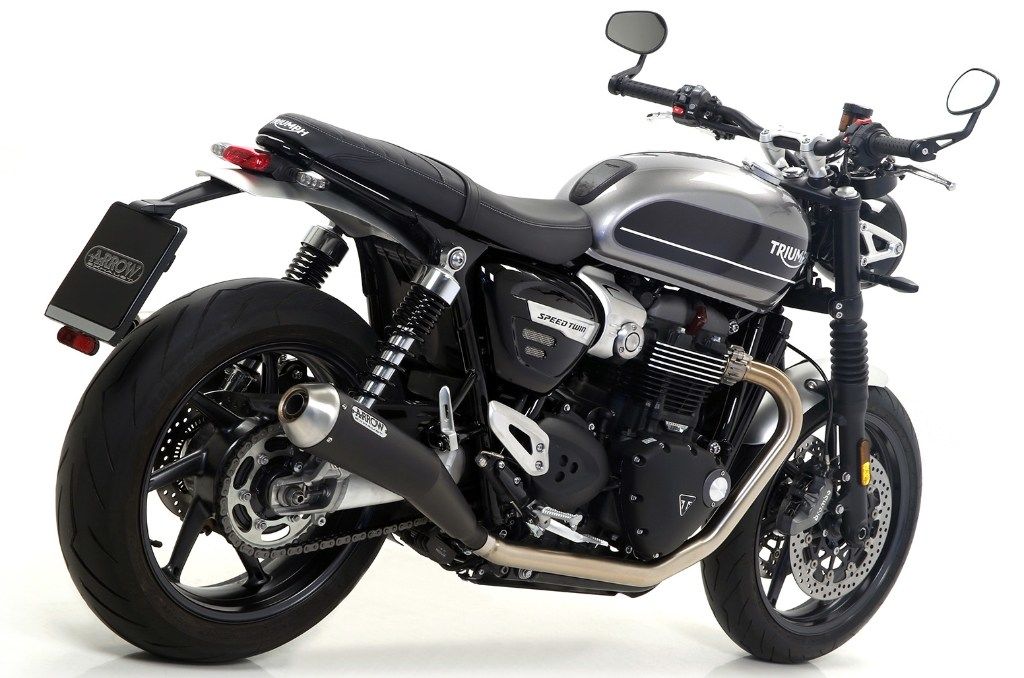 ARROW アロー PRO-RACING スリップオンマフラー SPEED TWIN 1200 THRUXTON R RS TRIUMPH トライアンフ マフラー サイレンサー材質：ステンレスダーク