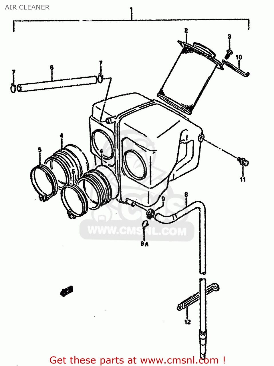 SUZUKI - CMS シーエムエス (13700-01D41) CLEANER ASSY， AIR GS500E 1989 K E01 E02 E04 E15 E16 E17 E21 E22 E24 E25 E34 E39 1990 L 1991 M 1992 N E18 E53 1993 P 1994 R E37 / P9 1995 S 1996 T 1997 V 1998 W 1999 X 2000 Y GS500ESK BRAZIL GS500EU GERMANY AUSTRALIA