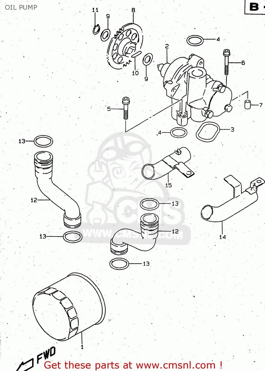 CMS シーエムエス (1640006B31) PUMP ASSY，OIL GSF600S BANDIT 2000 Y USA E03 2001 K1 2002 K2 2003 K3 SUZUKI スズキ オイルポンプ エンジンパーツ エンジン