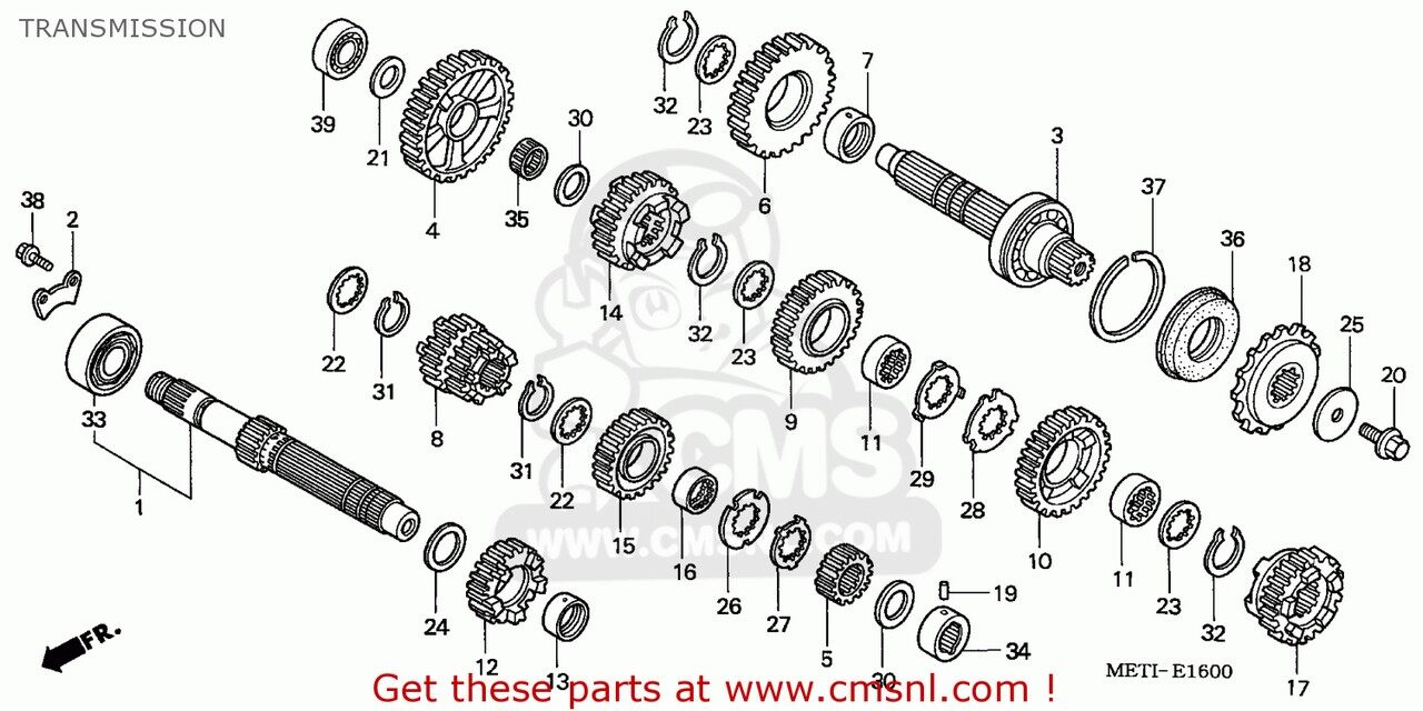 CMS シーエムエス GEAR，M-3／M-4 CB500 1997 V AUSTRIA / 34P ENGLAND FRANCE GERMANY 50P ITALY NORTHERN EUROPE PORTUGAL SPAIN SWITZERLAND 1998 W 1999 X HONDA ホンダ ミッション・ギア エンジンパーツ エンジン