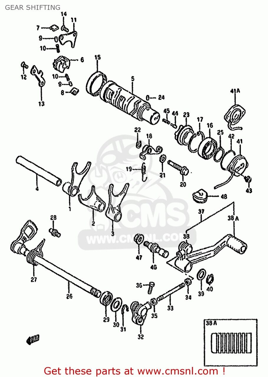 CMS シーエムエス (25310-27A03) CAM，GEAR SHIFT GSF600 1995 S E02 E04 E18 E22 E25 E34 1996 T E17 1997 V / P37 1998 W 1999 X GSF600S E24 BANDIT USA E03 GSF600S1998 GSF600SU GERMANY GSF600U SUZUKI スズキ ミッション・ギア エンジンパーツ エンジン