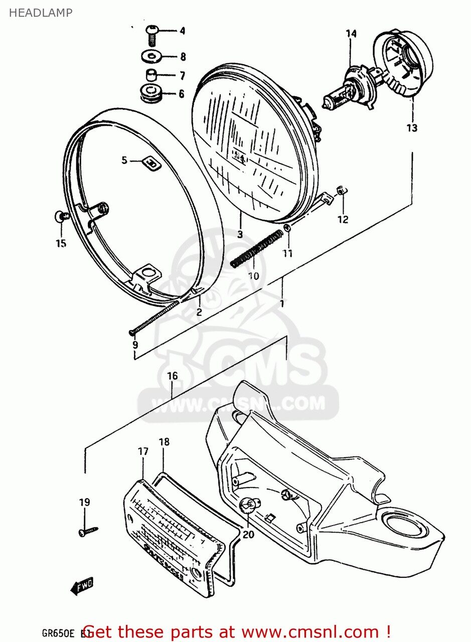 CMS シーエムエス (35121-05A30) LAMP UNIT GS550L 1983 D USA E03 SUZUKI スズキ ヘッドライト 灯火類 電装系