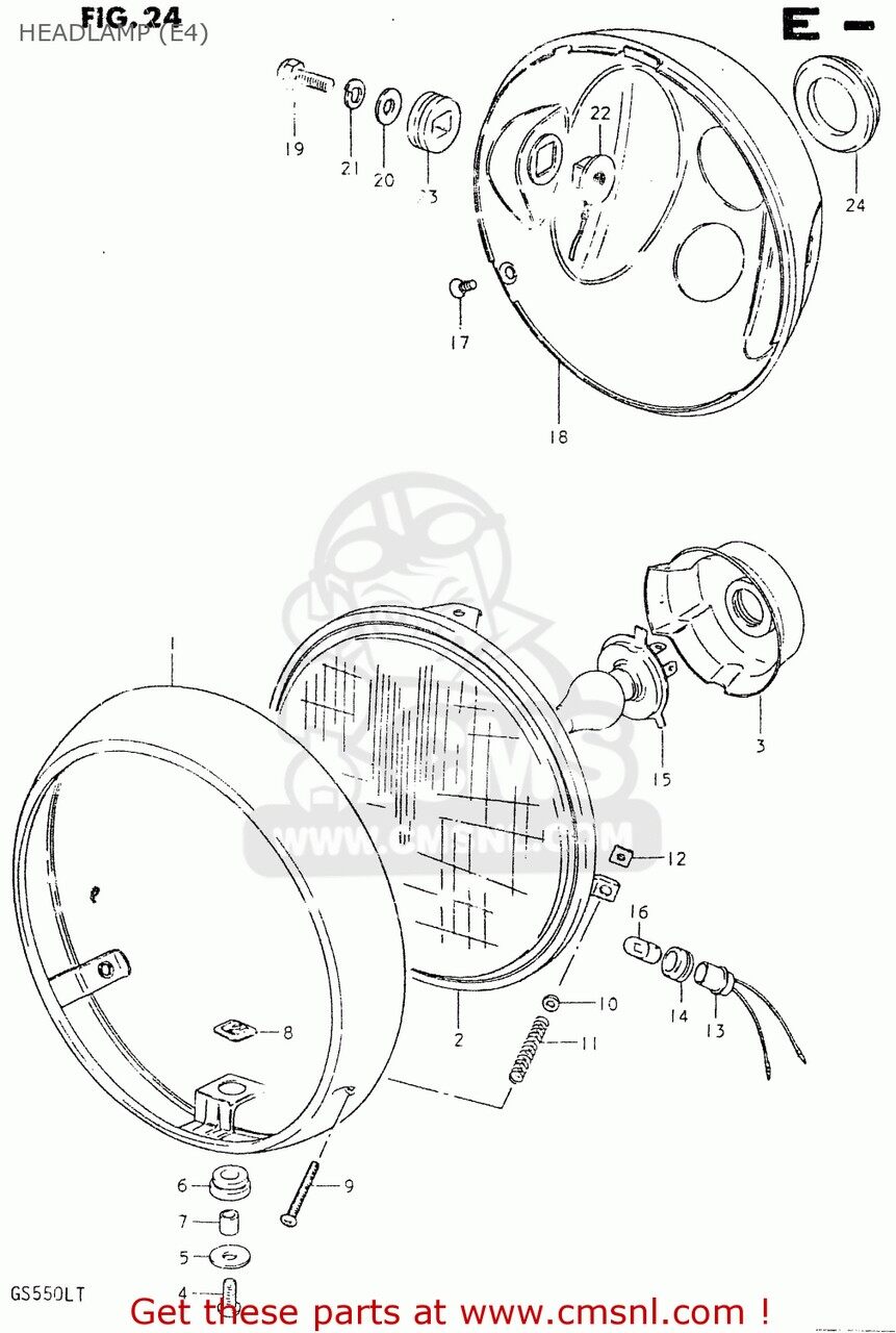 CMS シーエムエス (35100-45261-999) HEADLAMP ASSY GS550L 1980 T E01 E02 E04 E21 E22 E24 E25 E26 E34 E39 SUZUKI スズキ ヘッドライト 灯火類 電装系