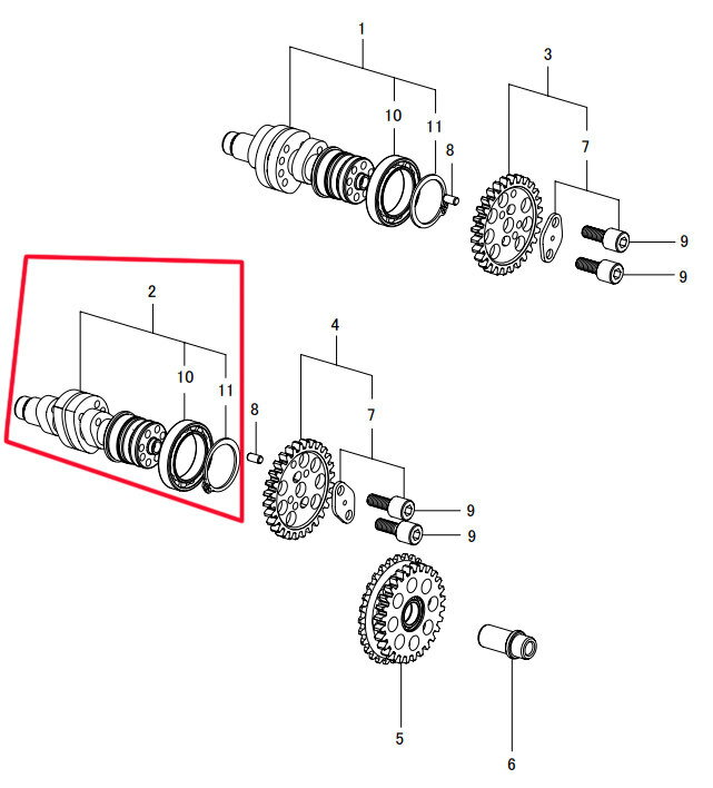 SP武川 SPタケガワ 【補修部品】 エキゾーストカムシャフト COMP. (15) その他カムシャフトオプション..