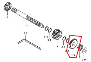 SP武川 SPタケガワ 【補修部品】 メインシャフト フィフスギア (24T) ミッション・ギア エンジンパーツ エンジン