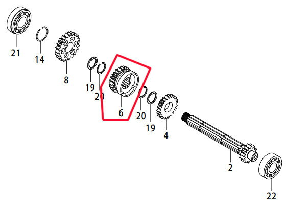 SP武川 SPタケガワ 【補修部品】 メインシャフト サードギア (21T) ミッション・ギア エンジンパーツ エンジン