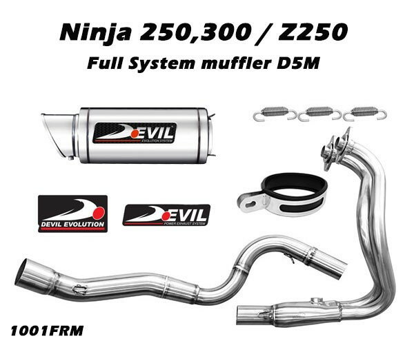 DEVIL EVOLUTION デビルエボリューション フルシステムステンレスマフラー D5M Ninja300 15 KAWASAKI カワサキ フルエキゾーストマフラー マフラー