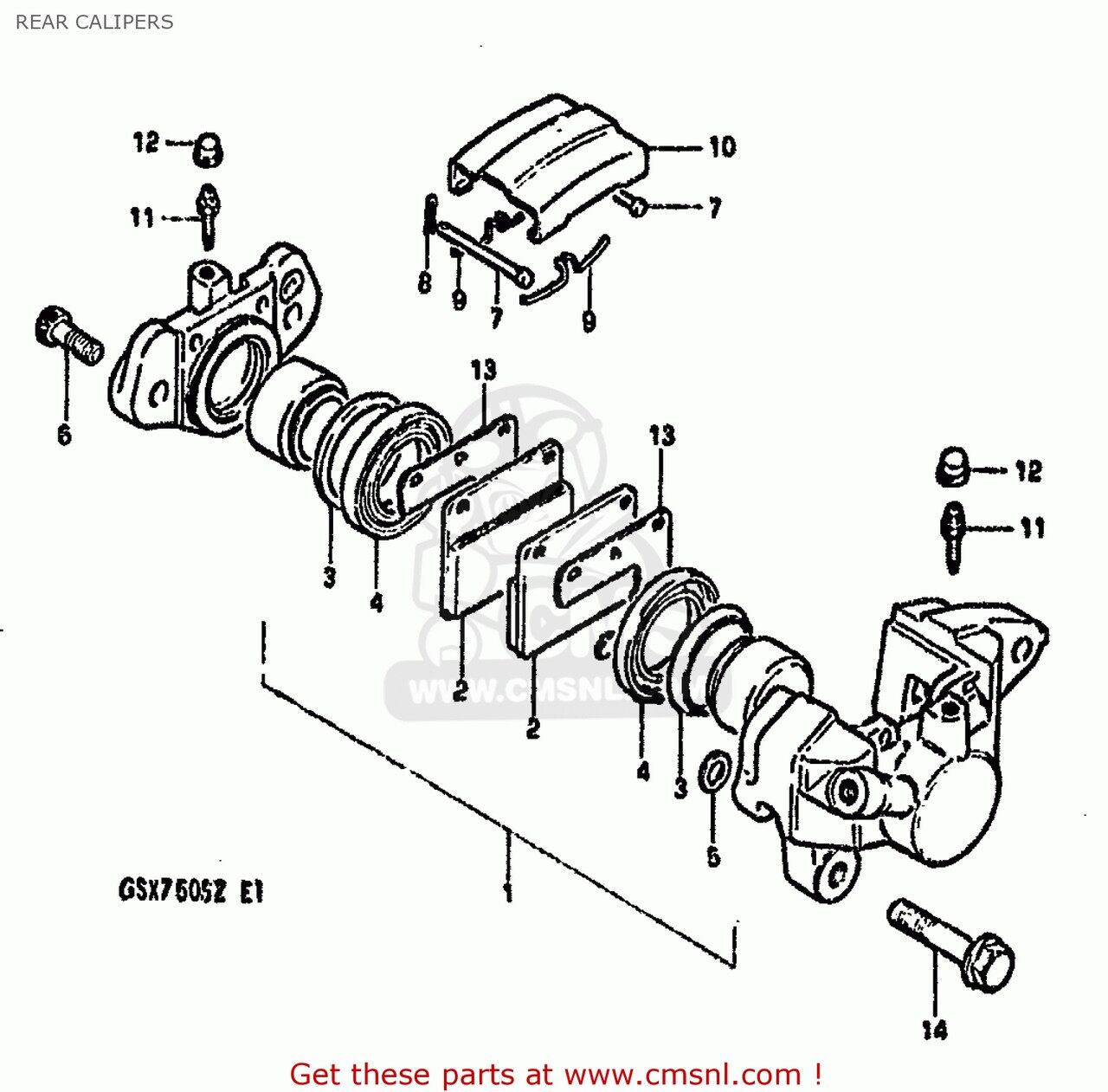 乐天商城 - CMS シーエムエス (69100-08C00-999) CALIPER ASSEMBLY，REAR SUZUKI スズキ キャリパー ブレーキ