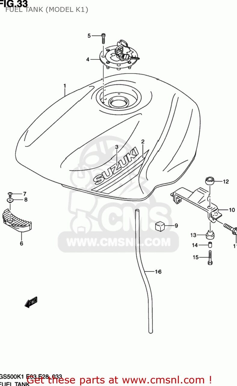 SUZUKI - CMS シーエムエス (4420133810) CAP SET，FUEL TANK GS500 2001 K1 USA E03 2002 K2 GS500F 2004 K4 2005 K5 2006 K6 2007 K7 2008 K8 2009 K9 SUZUKI スズキ ガソリンタンクキャップ タンク関連 外装