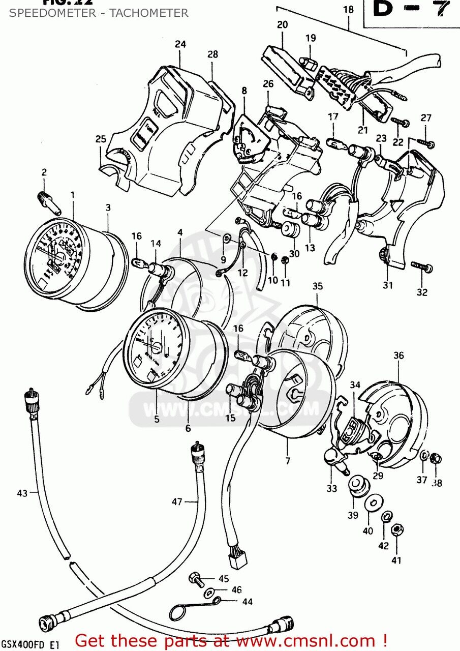 CMS シーエムエス (34210-45360) TACHOMETER GS500E 1982 Z GENERAL EXPORT E01 1983 D SUZUKI スズキ ..
