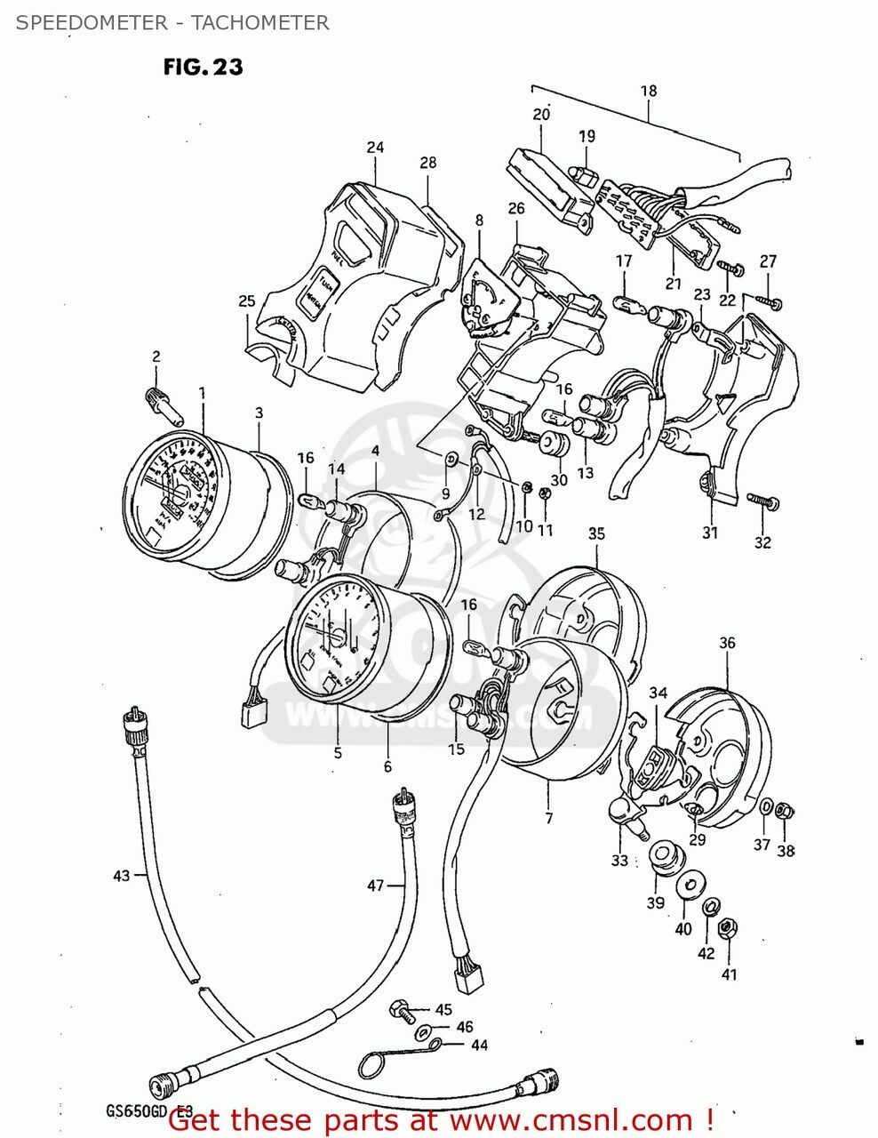 CMS シーエムエス (34210-45360) TACHOMETER GS650G 1983 D USA E03 GS650GL GS750T 1982 Z SUZUKI ス..