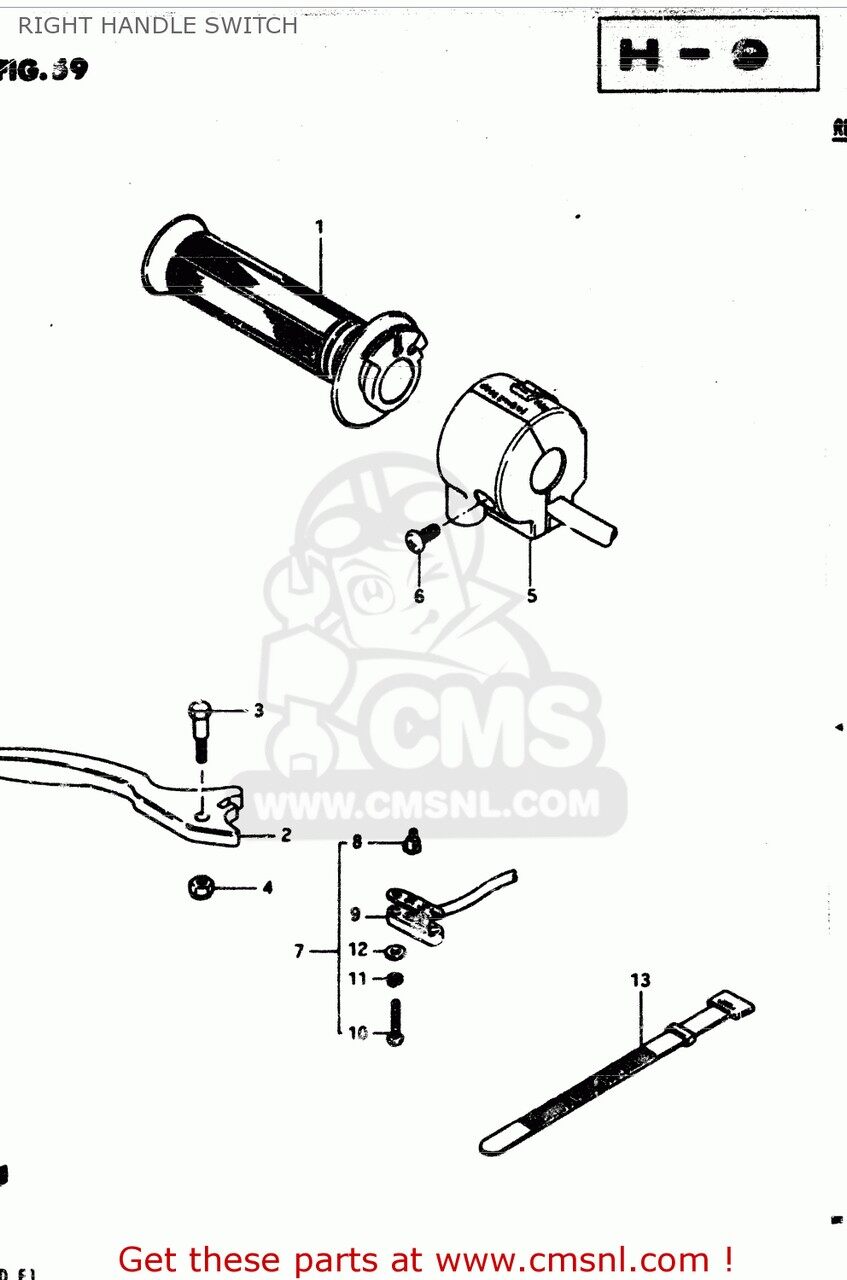 CMS �������२�� (37200-49461) SWITCH ASSEMBLY��HANDLE��RIGHT GS850G 1982 Z GENERAL EXPORT E01 1983 D SUZUKI ������ �ϥ�ɥ륹���å��������å��ܥå��� �ϥ�ɥ���եѡ��� �ϥ�ɥ�