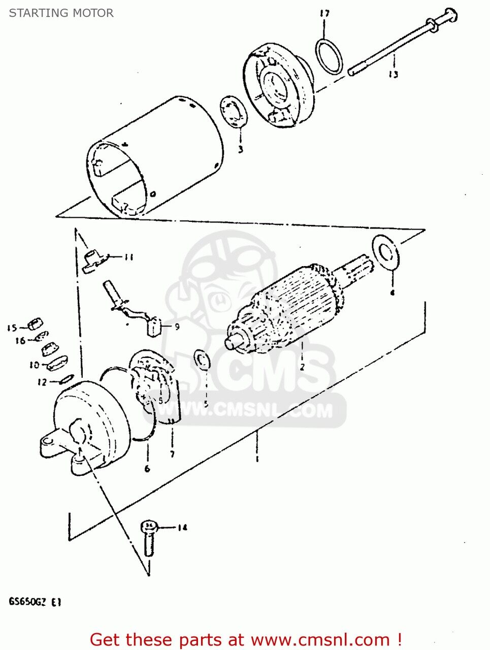CMS シーエムエス (31100-30B00-H17) MOTOR ASSEMBLY，STARTING SUZUKI スズキ スターターモーター 電装系