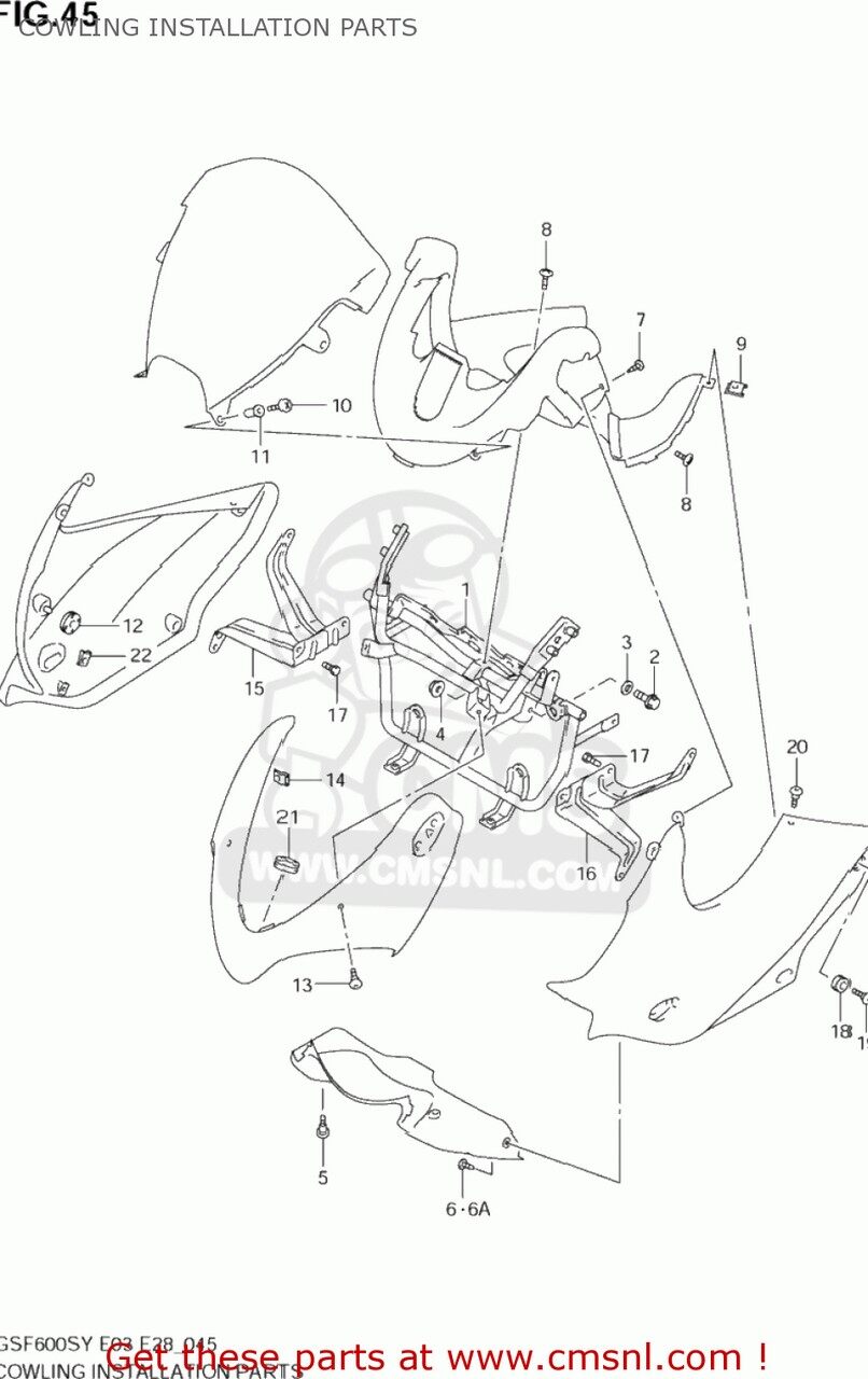 CMS シーエムエス (94510-31F10) BRACE COMP，COWLING GSF600S BANDIT 2000 Y USA E03 2001 K1 2002 K2 2003 K3 SUZUKI スズキ カウルステー 外装
