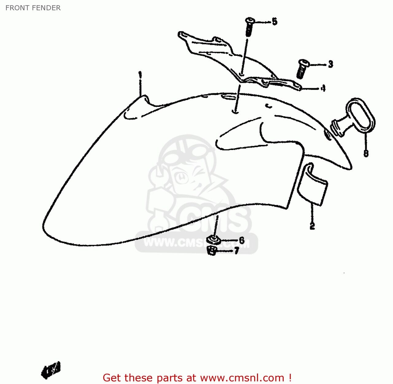 CMS シーエムエス FENDER，FR GSF400 1991 M E02 E04 E16 E21 E22 E24 E25 E34 E53 1992 N E30 1993 P BANDIT USA E03 CALIFORNIA E33 SUZUKI スズキ フロントフェンダー フェンダー関連 外装