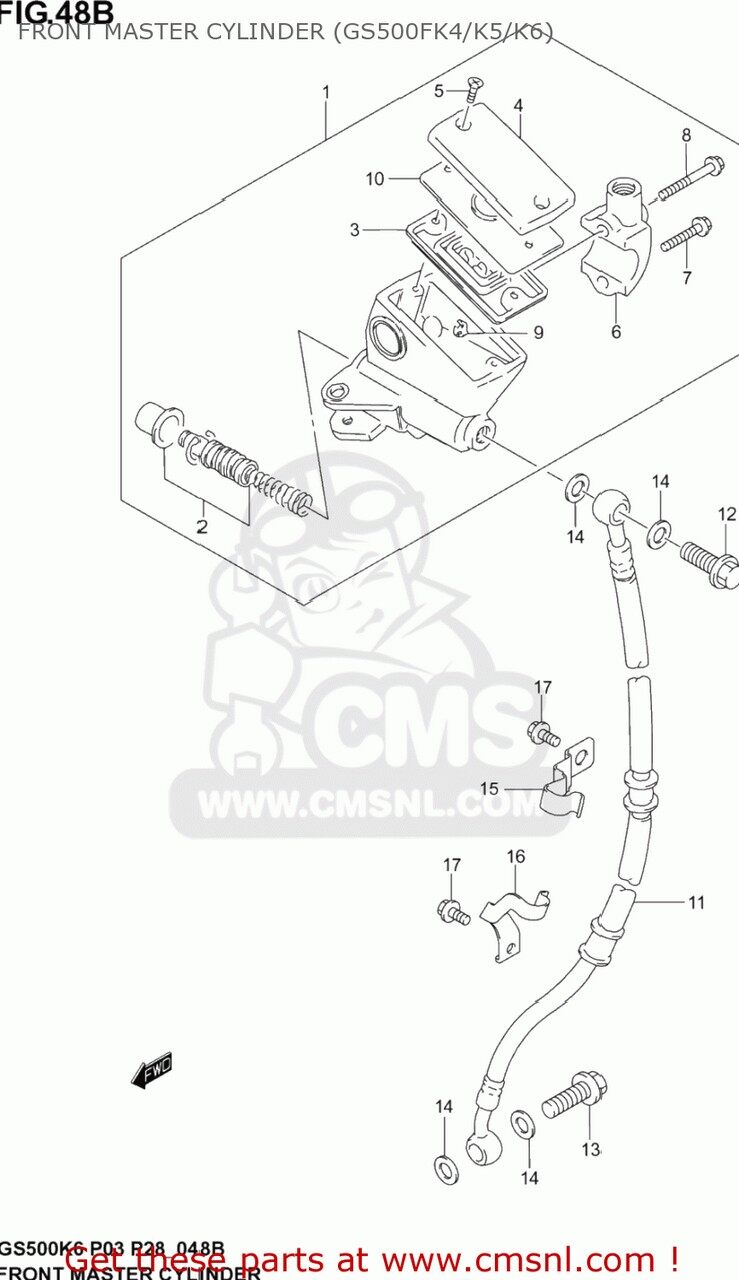 CMS シーエムエス CILINDER ASSY GS500F 2004 K4 USA E03 2005 K5 2006 K6 2007 K7 2008 K8 2009 K9 SUZUKI スズキ ブレーキマスターシリンダー ブレーキ