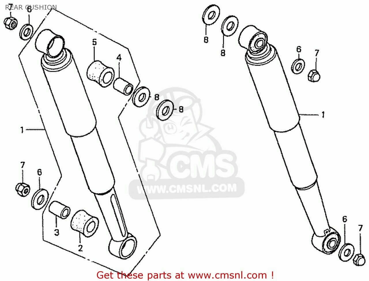 CMS シーエムエス CUSHION A*GY111M* (JDM) C50L LITTLE CUB V JAPAN HONDA ホンダ リアサスペンション..