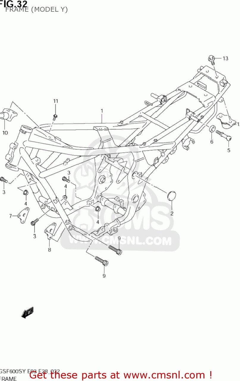 CMS シーエムエス FRAME(BLUE) GSF600S BANDIT 2000 Y USA E03 2001 K1 2002 K2 2003 K3 SUZUKI スズキ フレーム