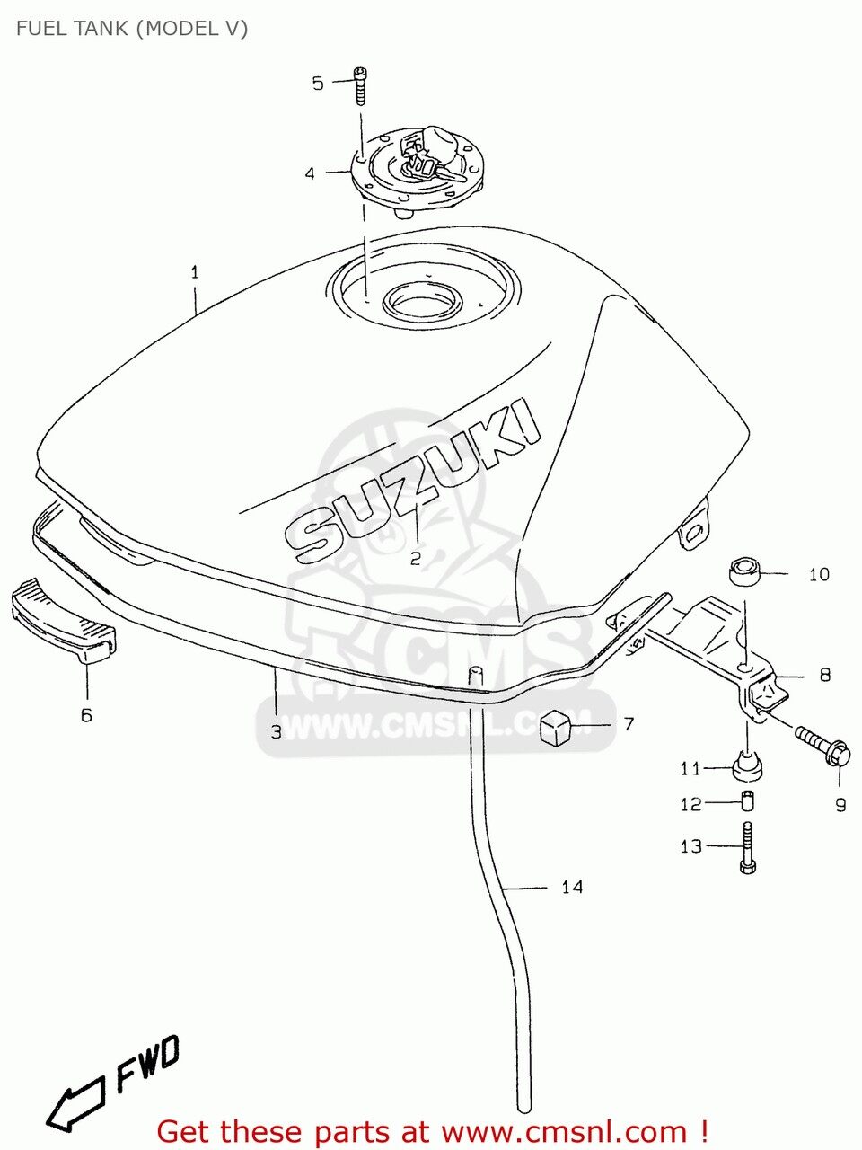 SUZUKI - CMS シーエムエス (4410002DC1Y0V) TANK ASSEMBLY，FUEL GS500E 1997 V E02 E04 E22 E24 E25 E34 E37 1998 W E18 1999 X 2000 Y GS500EU E39 SUZUKI スズキ ガソリンタンク タンク関連 外装