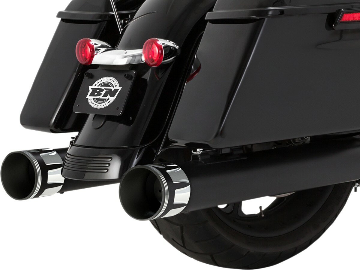 PAUL YAFFE BAGGER NATION ポールヤフー バガーネイション スリップオンマフラー ブラック クラウン チップ 17FL 【MUFFLER BL CRN TIP [1801-1103]】 HARLEY-DAVIDSON ハーレーダビッドソン マフラー