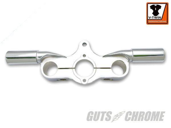 GUTS CHROME ガッツクローム スプリンガーフォークトップティー インライン クローム ELFLWLULGインラインスプリンガー装着車 HARLEY-DAVIDSON ハーレーダビッドソン トップブリッジ ハンドル周辺パーツ ハンドル