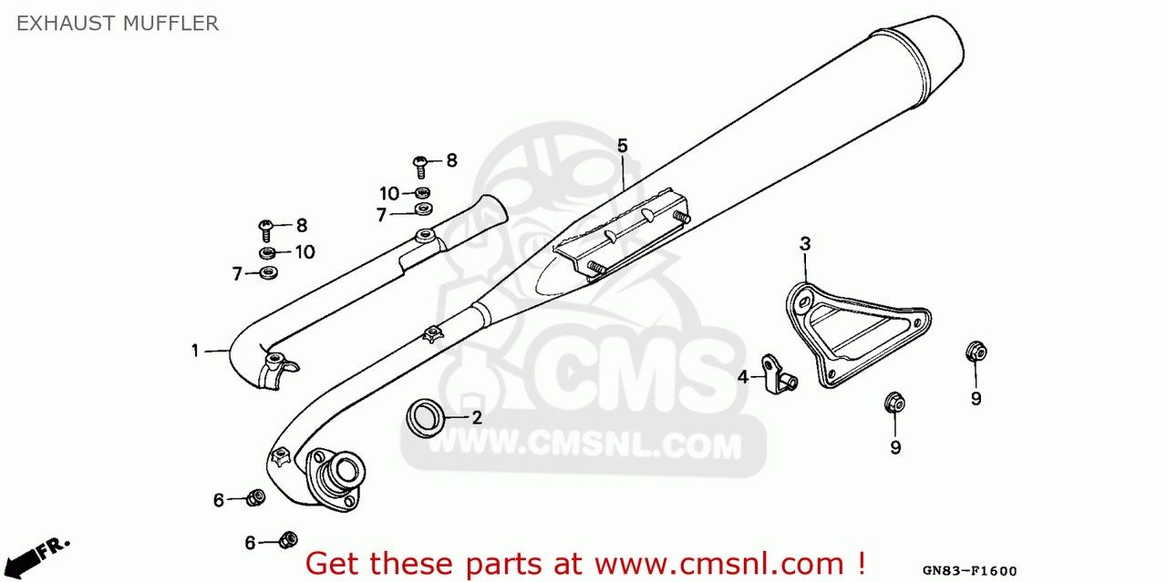 HONDA - CMS シーエムエス (18350-GN8-701) MUFFLER COMP.，EXH C90 CUB N ENGLAND P GREECE C90M / SEL HONDA ホンダ フルエキゾーストマフラー マフラー