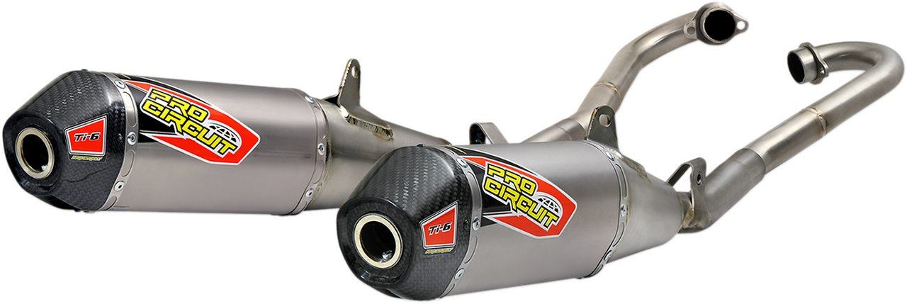 PRO CIRCUIT プロサーキット エキゾーストシステム TI6 ツイン W／カーボンファイバー CRF 【EXHAUST DUAL W／CF [1820-1821]】 CRF250R HONDA ホンダ フルエキゾーストマフラー マフラー
