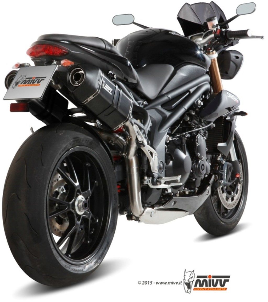 MIVV ミヴ SPEED EDGE BLACK スリップオンマフラー TRIPLE TRIUMPH トライアンフ マフラー